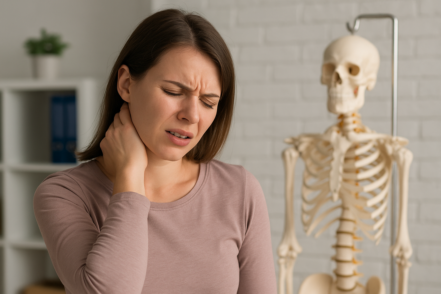 a girl with whiplash pain in  vancouver